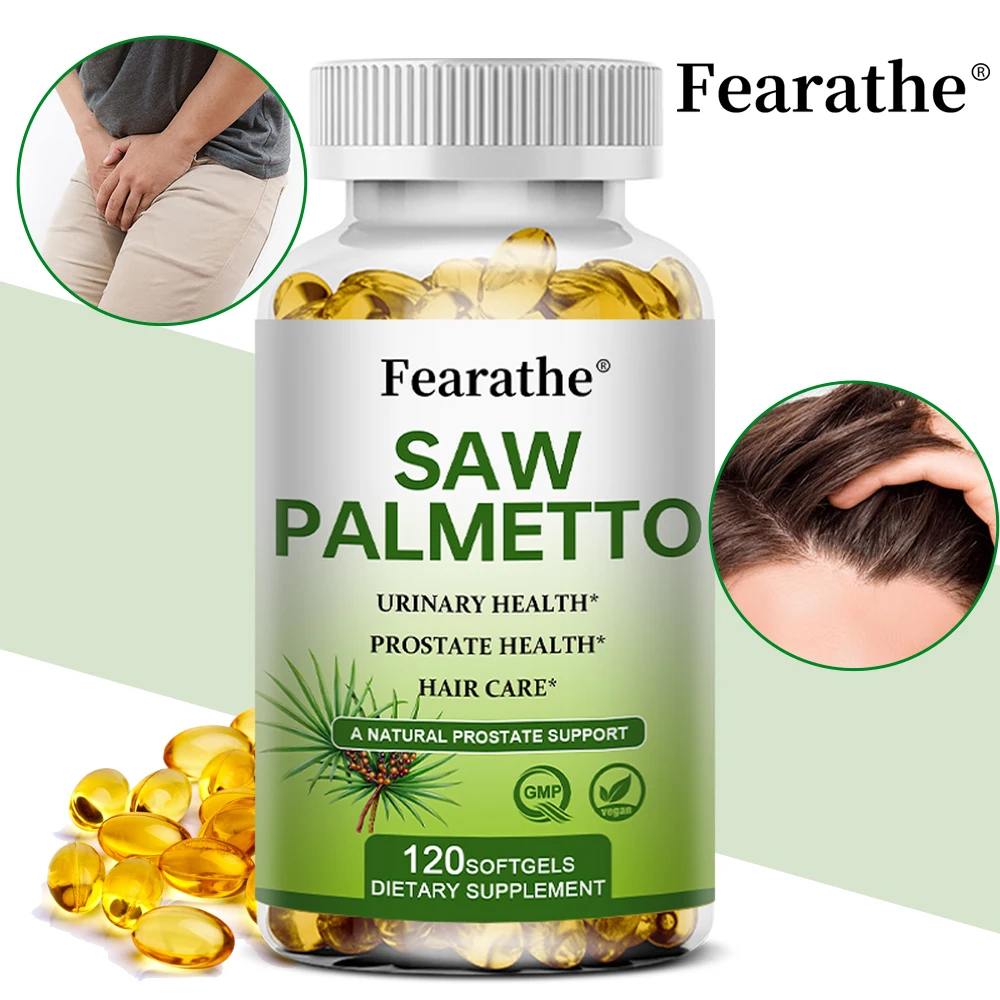 Saw Palmetto Capsules Men's Prostate Health, Hair Growth, Urinary Tract Health, Frequent Urination Natural, Dietary Supplement