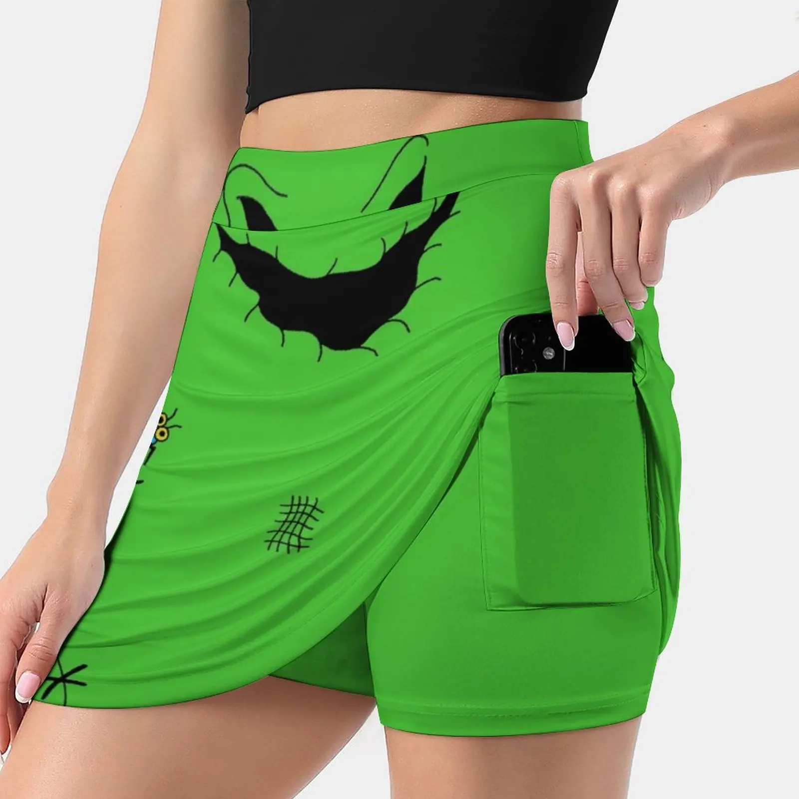 Green Ghoul Women's skirt Sport Skort Skirt With Pocket Fashion Korean Style Skirt 4Xl Skirts Oogie Boogie Nbc Nightmare Before