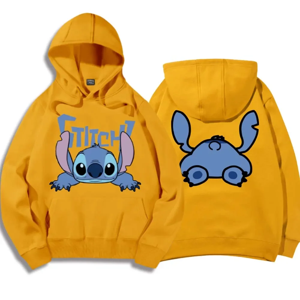 Disney Chic Fashion Stitched Little Monster Letter Cartoon Hoodie Pullover Unisex Women\'s Sweatshirt Cute Couple Top