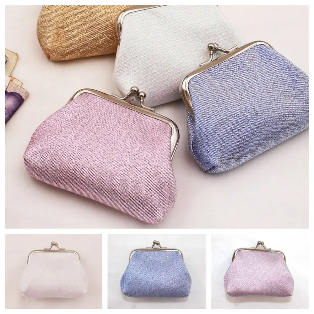 Elegant Card Holder Shiny Coin Purse Money Bag Kiss Clasp Lock Small Purse Bag Handbag Storage Bag Clutch Lipstick Bag Women