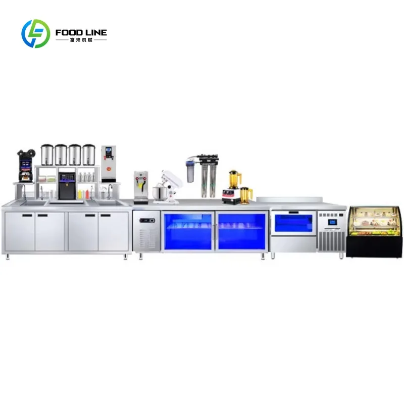 Milk Tea Bar Counter Equipment Complete Set for Bubble Tea Shop Commercial Custom