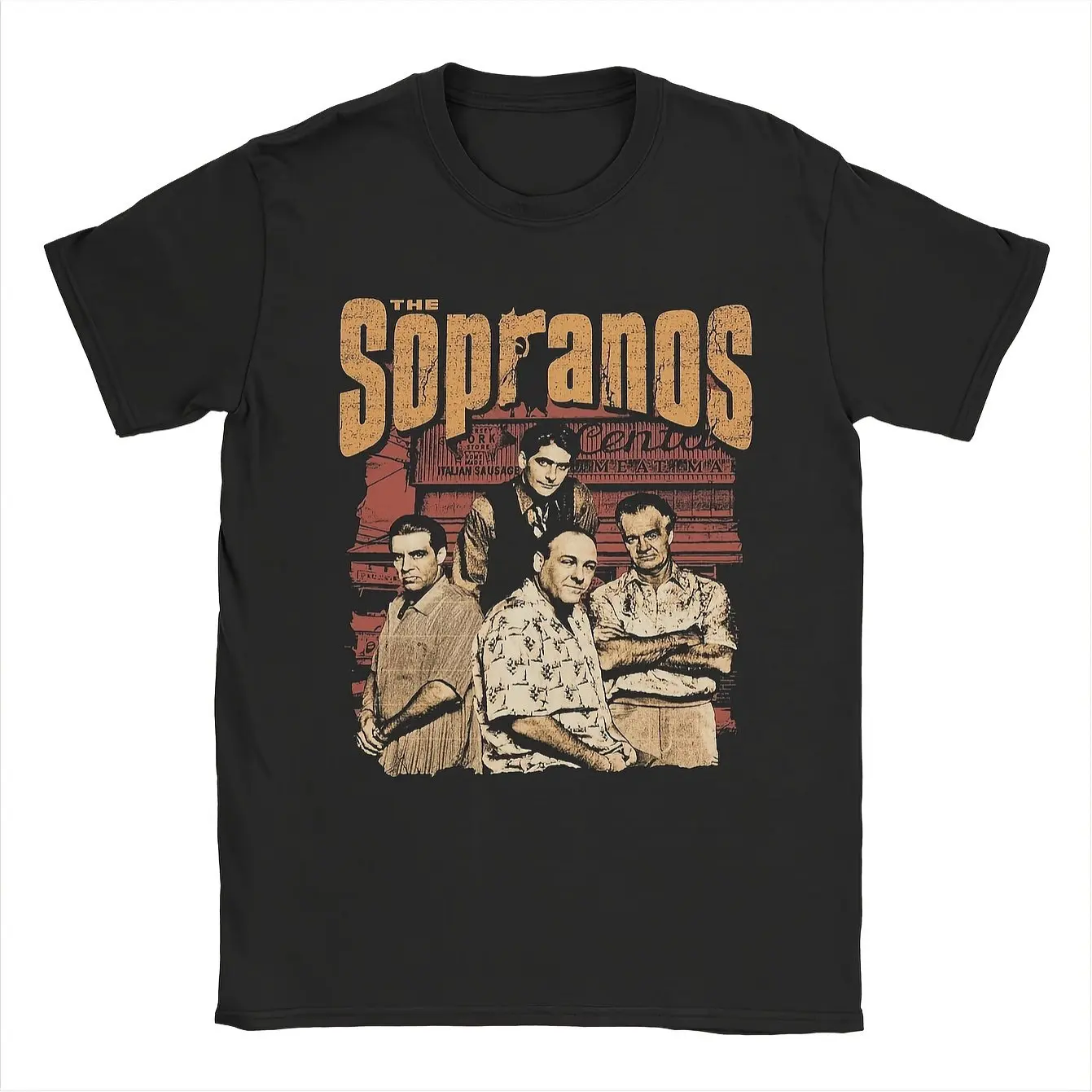 Retro Soprano TV Show Graphic T-Shirt Official Design By Tony Soprano and His Crew Casual Fan Apparel
