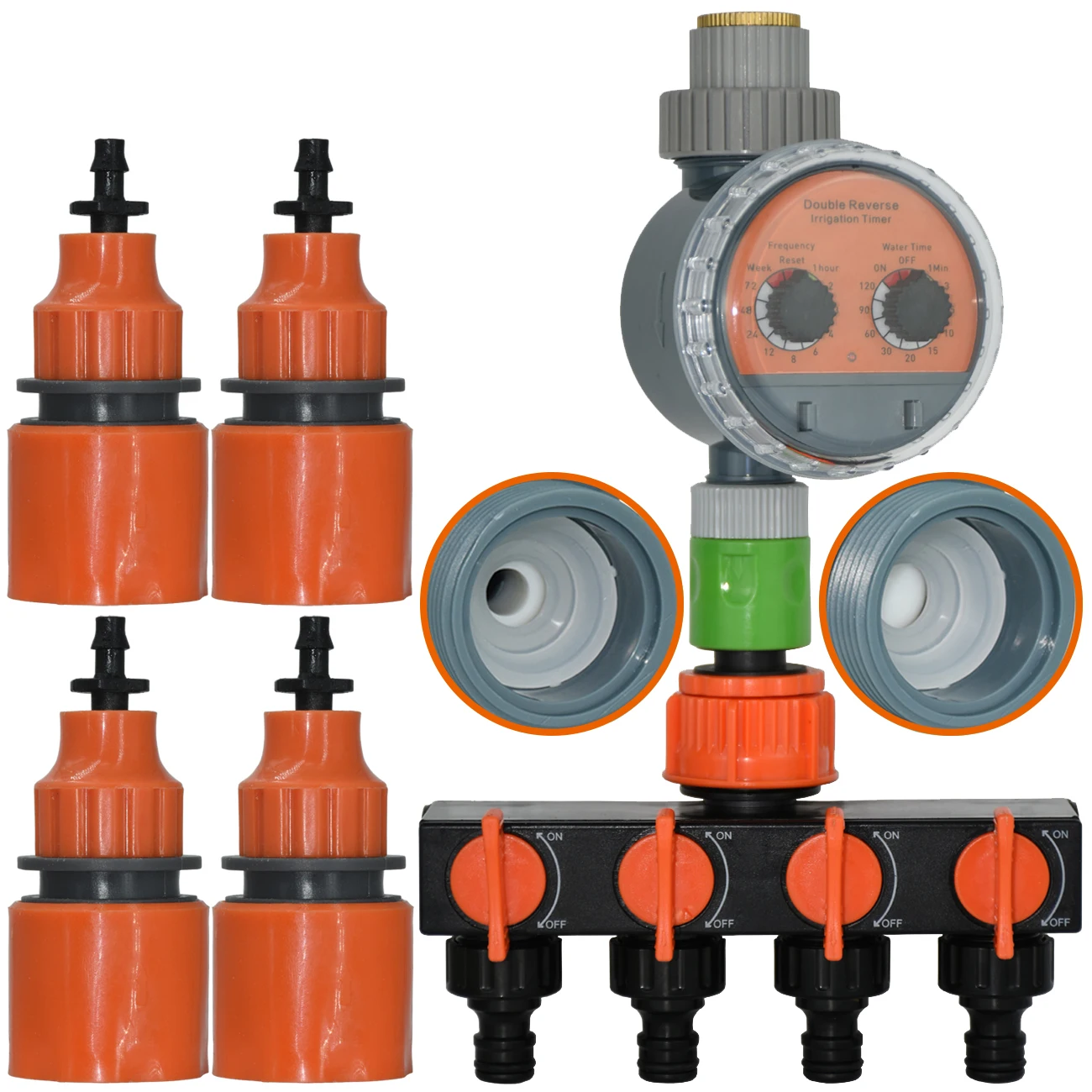 Garden Automatic Ball Valve Water Timer 2-Way 4-Way Greenhouse Drip Irrigation Irrigator Home Watering Controller System Tools
