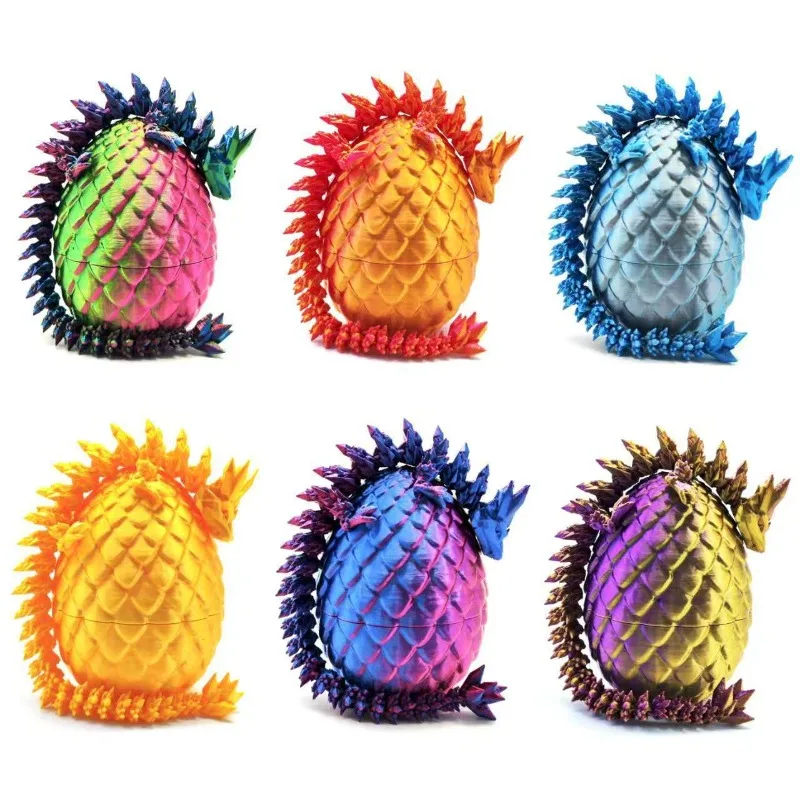 3D printing crystal dragon egg gem dragon joint movable dragon set handicraft ornament assembly handmade colorful