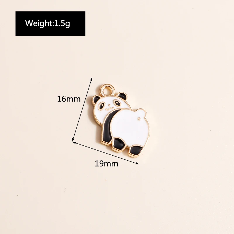 20 Stück 19x16mm Cartoon-Tier-Charms Emaille-Panda-Charms Anhänger für die Herstellung von Halsketten, Ohrringen, DIY-Handwerk und Schmuckzubehör – Detail 1