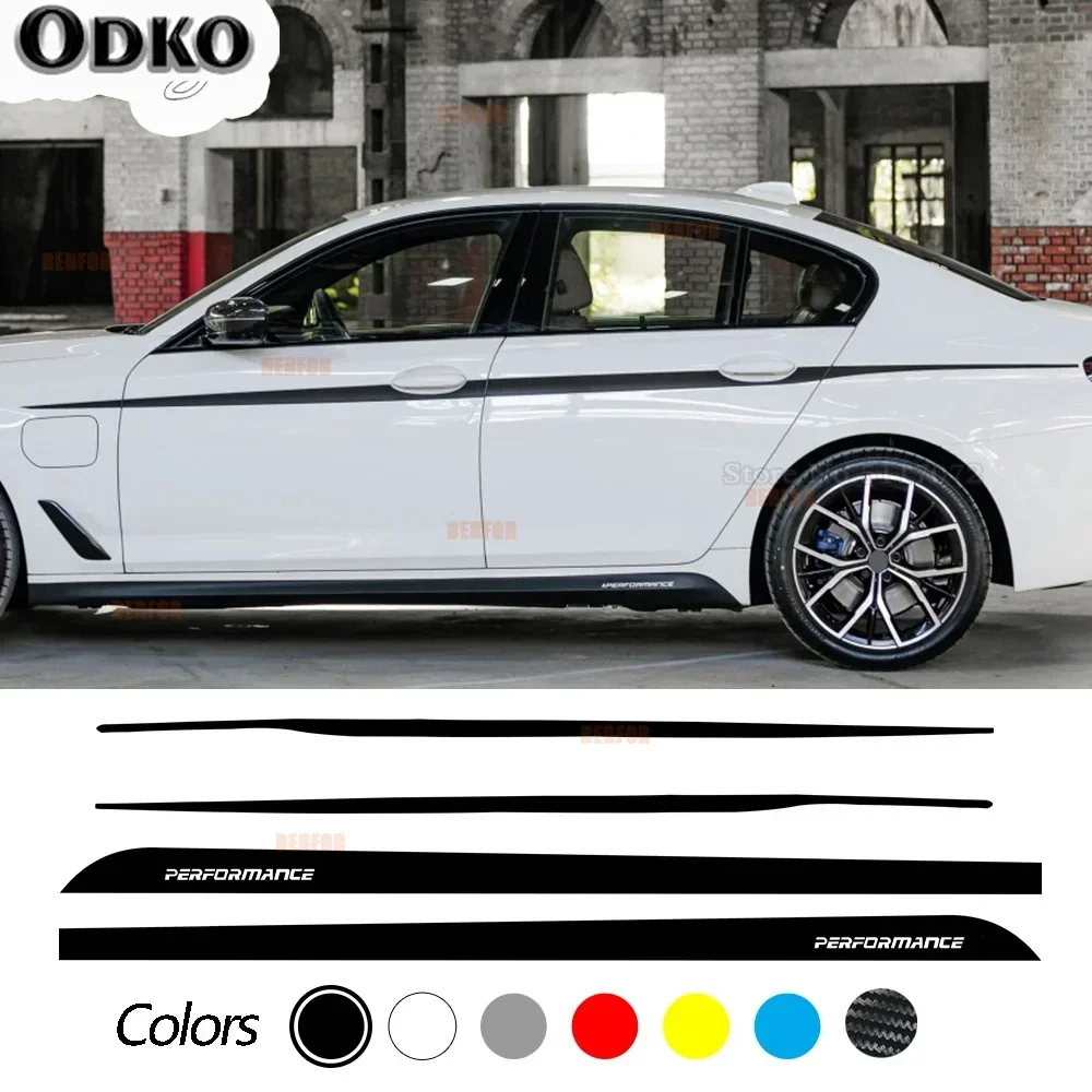 

Наклейка на юбку с боковыми полосками на двери автомобиля, верхняя полоска, линия талии, комплект кузова, наклейка для BMW G30 G31 серии 5, аксессуары
