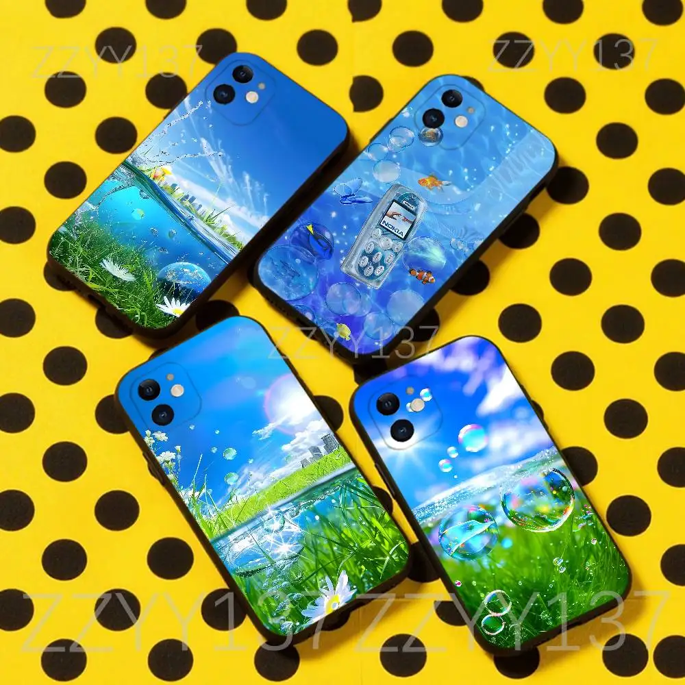 

Frutiger Aero Phone Case For iPhone 16,15,14,13,12,11,Pro,Max,Plus,X,XS,XR,SE,8,7,Mini,Soft Silicone Black Case