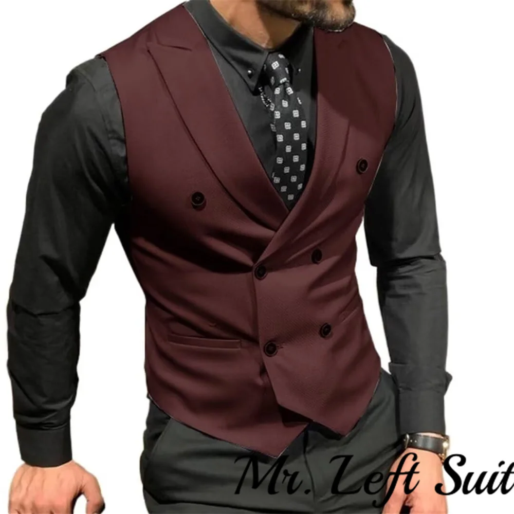 

Men's Suit Vest Stylish Double Breasted Tuxedo Waistcoat Brand New Slim Fit Business Banquet Wedding Dress