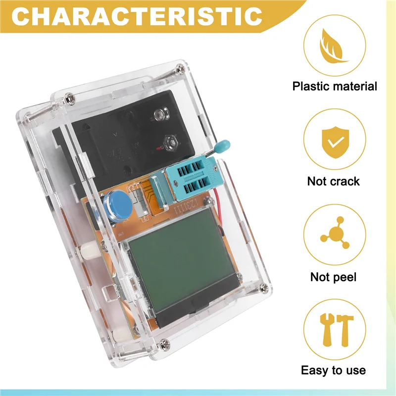 AC56-ESR Meter Mega328 Transistor Tester Digital V2.68 LCR-T4 Capacitance MOS/PNP/NPN LCR 12864 LCD Screen Tester With Box