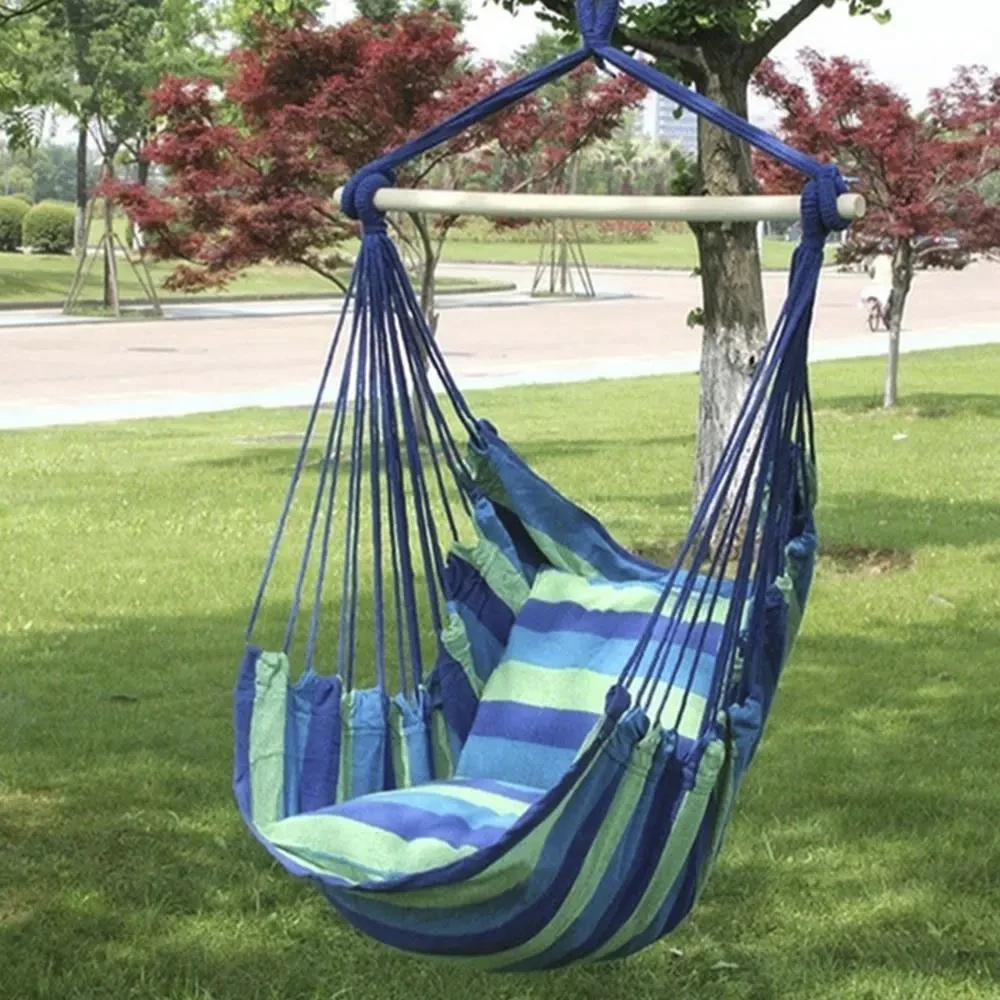 Hammock Camping Garden Hanging Hammock Swing Chair Lazy Bed Outdoor Furniture Hanging Rope Hammock Chair Swing With Pillow