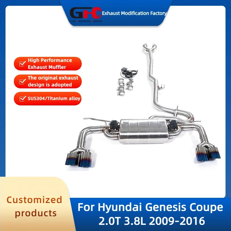 GFC Catback Valvetronic Muffler For Hyundai Genesis Coupe 2.0T 3.8L 2009-2016 High-Performance 304 Stainless Steel Exhaust Pipe