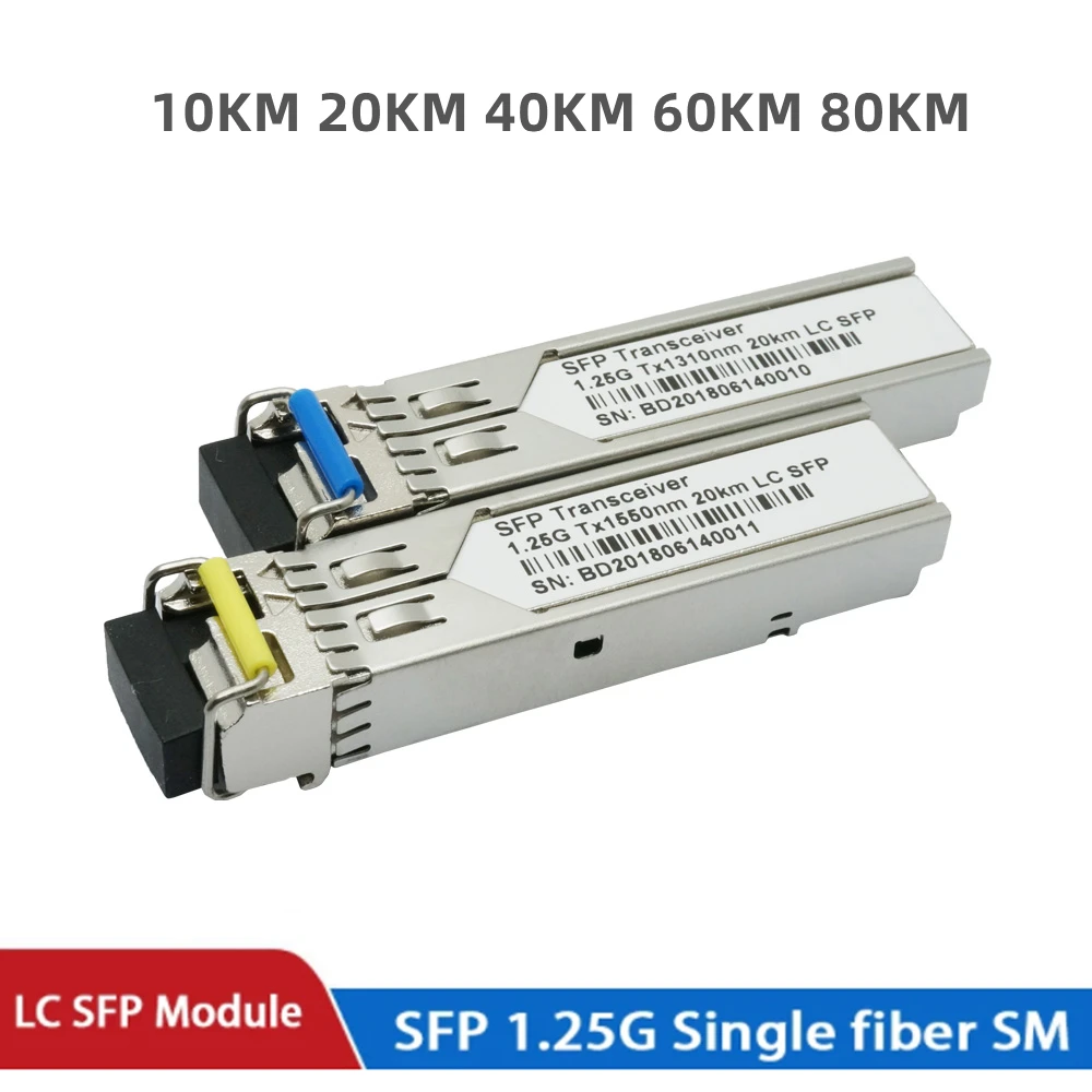 

SFP Module 1.25G LC BiDi 1310nm/1550nm Single Fiber WDM switch SFP Transceiver module with Switch with DDM Function Compatible