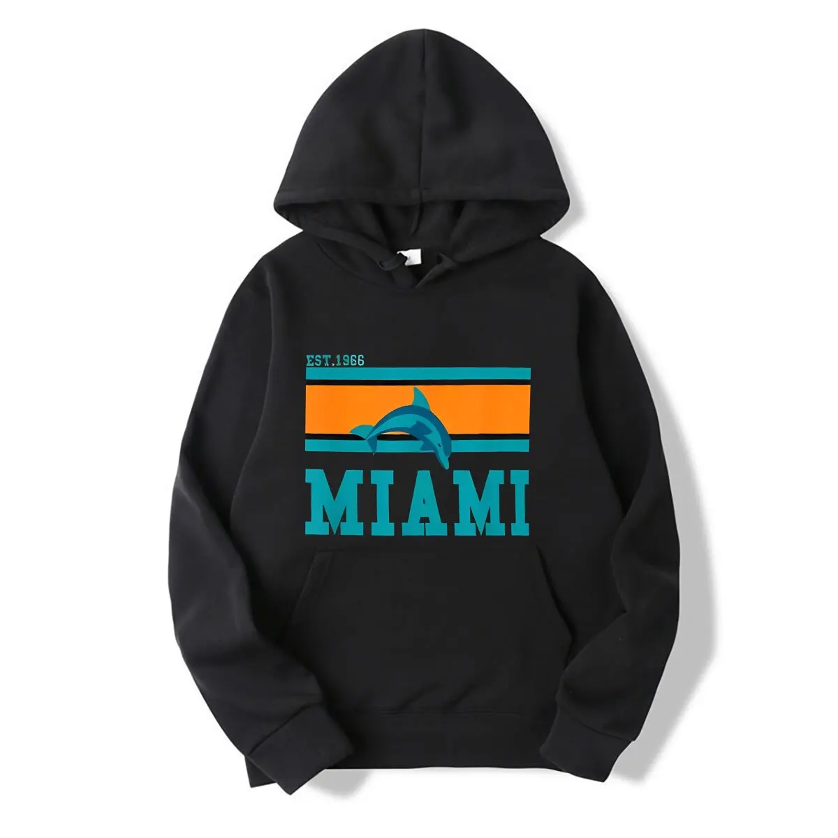 Miami Sports Team Est.1966 elite Dolphin Hooded sweatshirt hippie clothes  clothes plain Hooded sweatshirt men