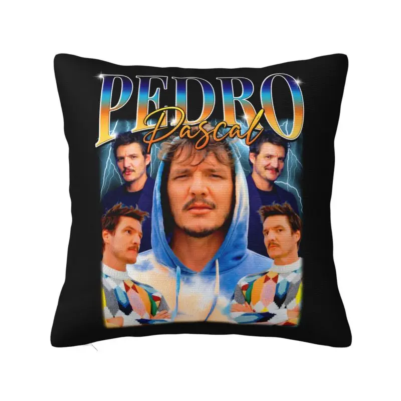 Rerto Bootleg Pedro Pascal Throw Pillow Case 66*66cm for Sofa Cushion Cover Square Polyester Pillowcase Double-sided Printing