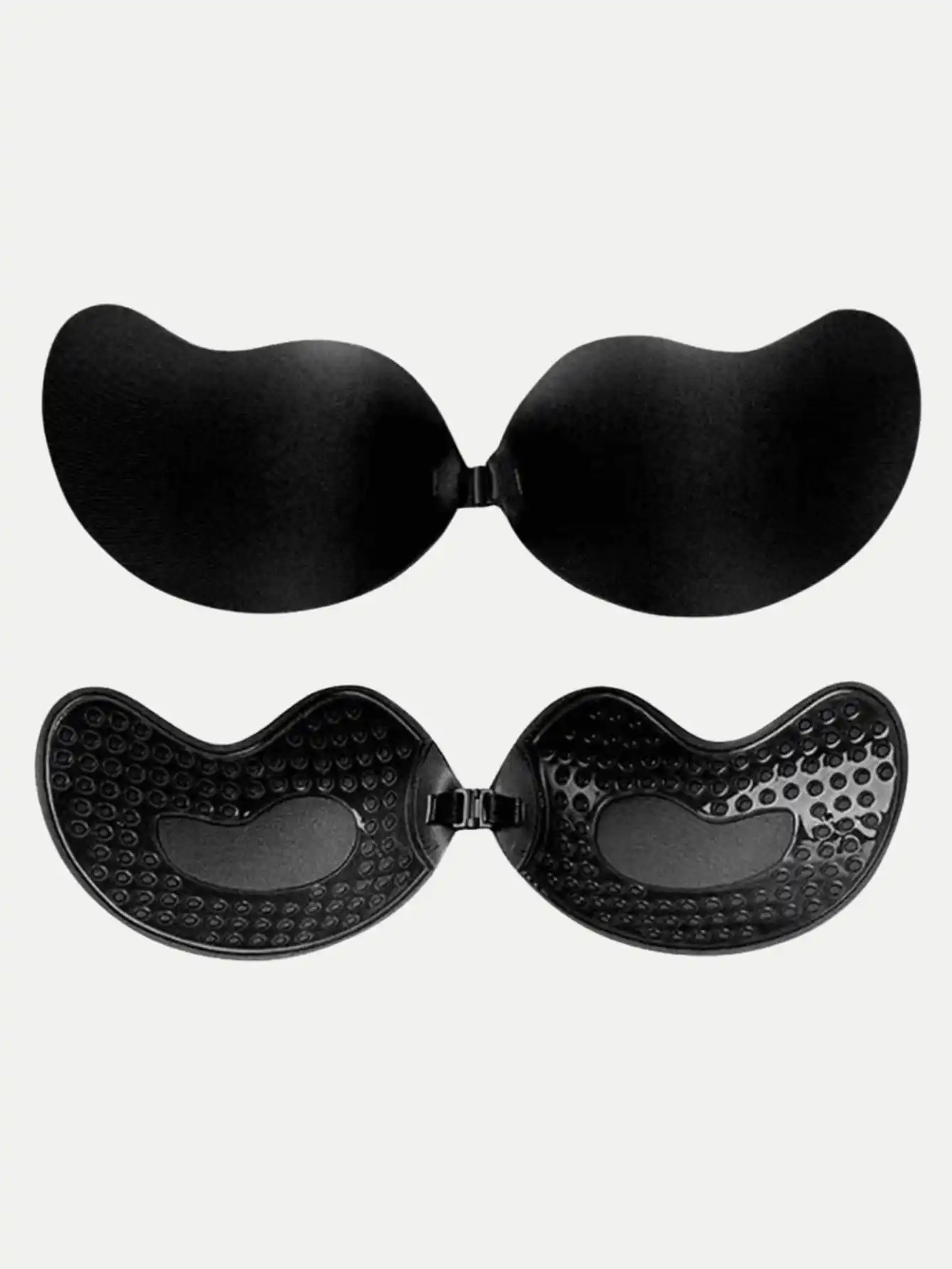 1 par de copas de sujetador push-up invisibles de silicona sin espalda, con un diseño invisible para realzar los senos.