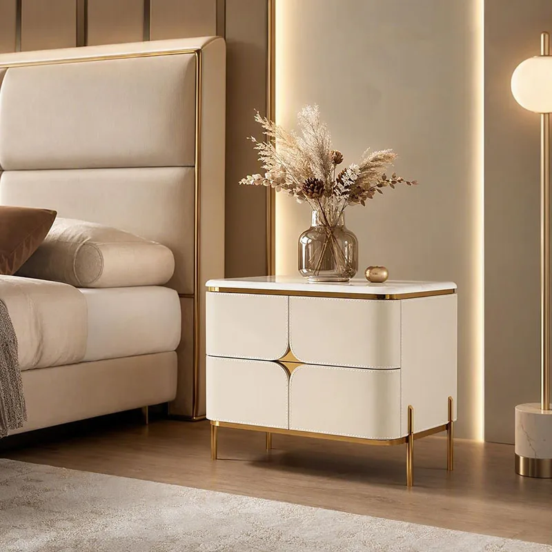 Modern Practical Nightstand Simple Aesthetic Storage Bedside Table Premium Large Capacity Table De Chevet Bedroom Furniture