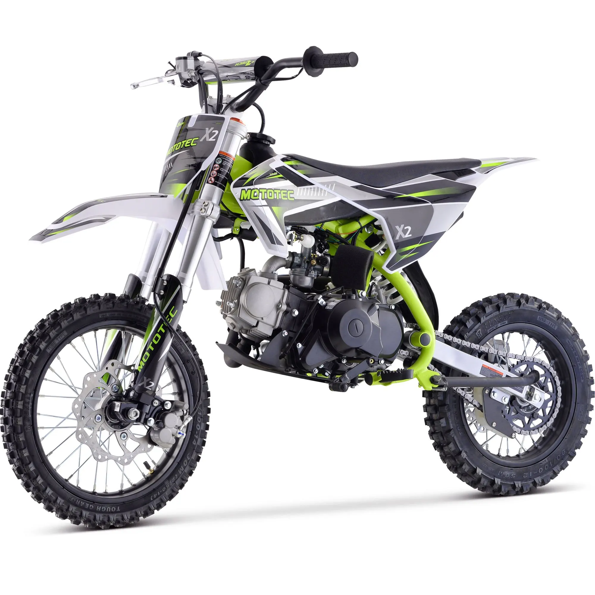 

Мотоцикл MotoTec X2 110cc, 4-тактный, бензиновый, для бездорожья, зеленый, 61x28x40, (MT-DB-X2-110cc_Green)