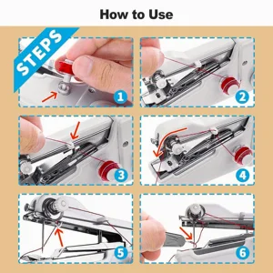 Mini portable sewing machine, quick, portable, suitable for home, white 12 Main Sales Portable Sewing Machine - №5
