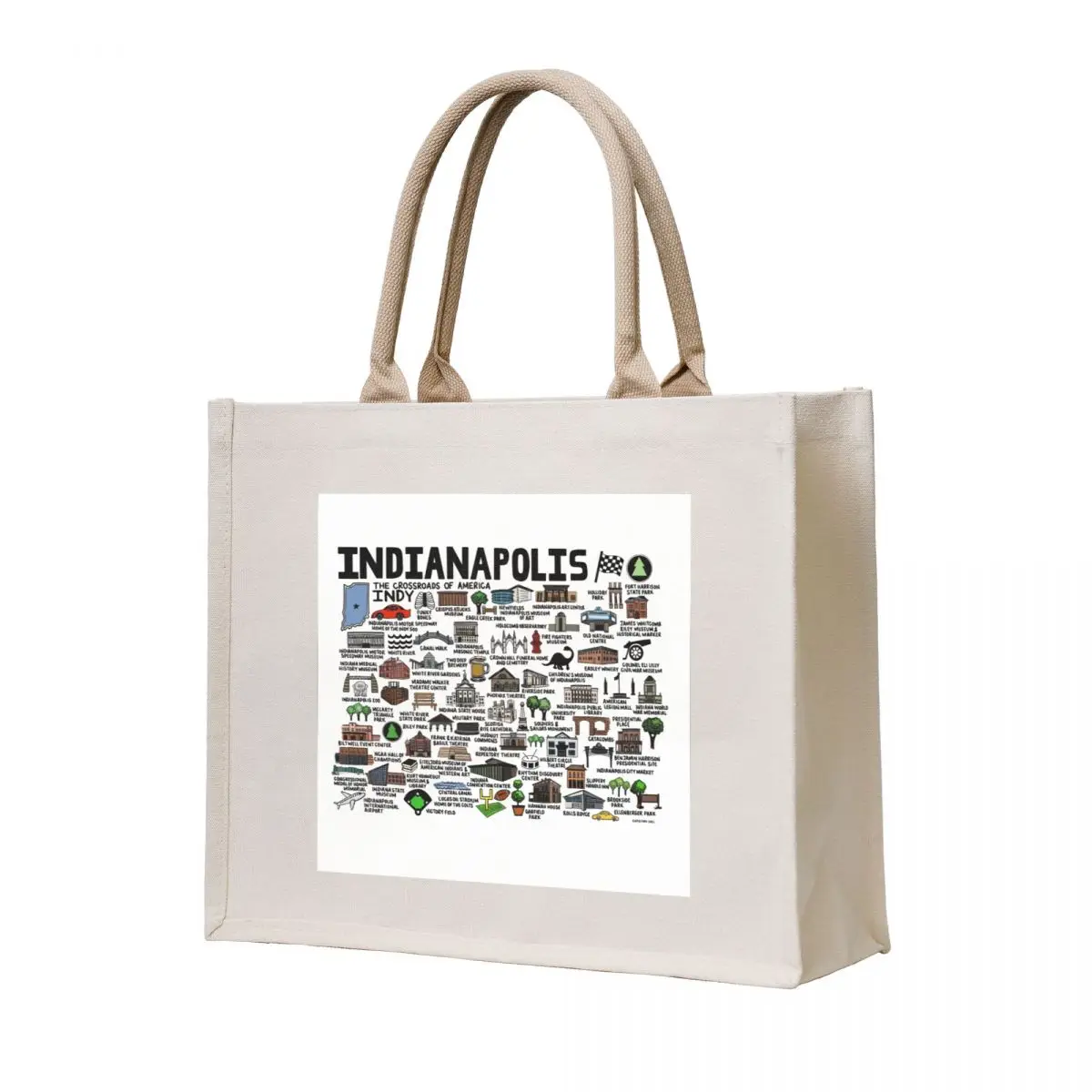

Indianapolis Indiana Tote Bag custom fabric bag shopper bags for women reusable shopping bags Women's shopping bag