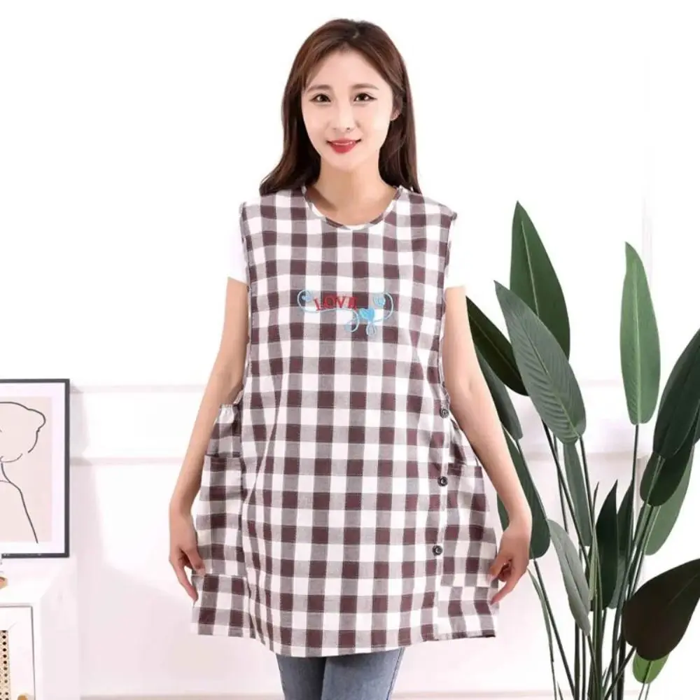 Breathable Cooking Aprons Wipeable Hands Vest Style Stain-Resistant Apron Anti Dirty Multipurpose Sleeved Apron
