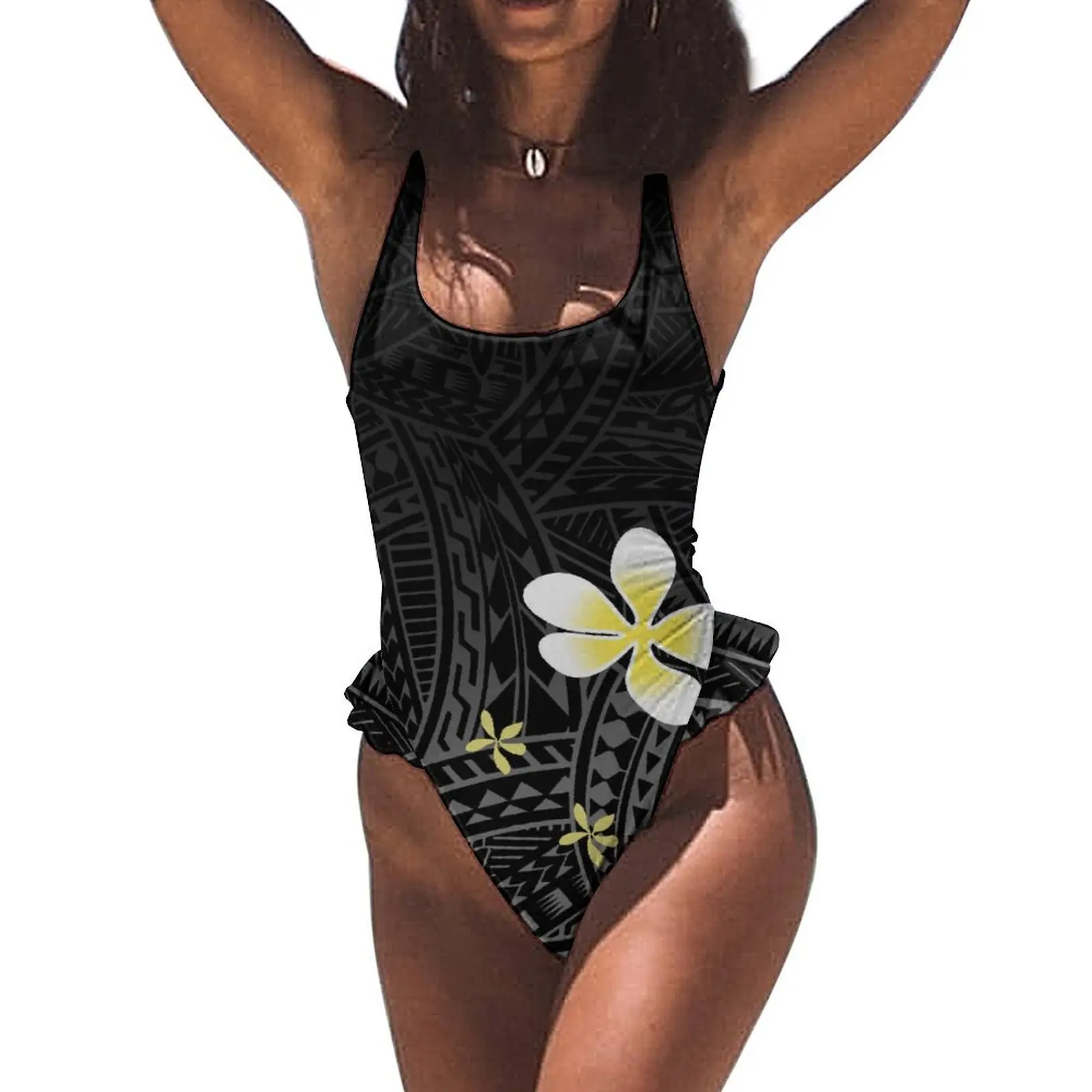 Polynesian Women'S Summer Custom-Made Wholesale Sexy Figure-Hugging One-Piece Swimsuits High-Quality Beach Bikinis