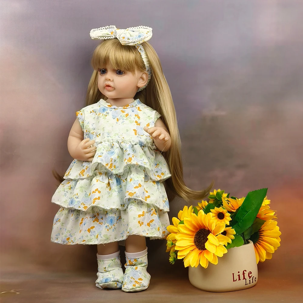 Original Reborn Baby Toddler Doll 45cm Full Silicone Body Vinyl Toy For Girl Princess Bebe Accompanying Toy Christmas Gift