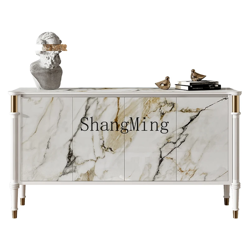

CL rock slab entrance light luxury solid wood decorative side cabinet modern simple living room dining room storage shoe cabinet