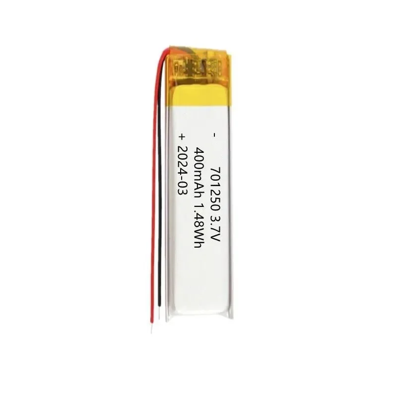100spc 701250 400mAh Polymer Lithium Battery For Bluetooth Neck Earphone Electric Toothbrush Beauty Instrument Rechargeable