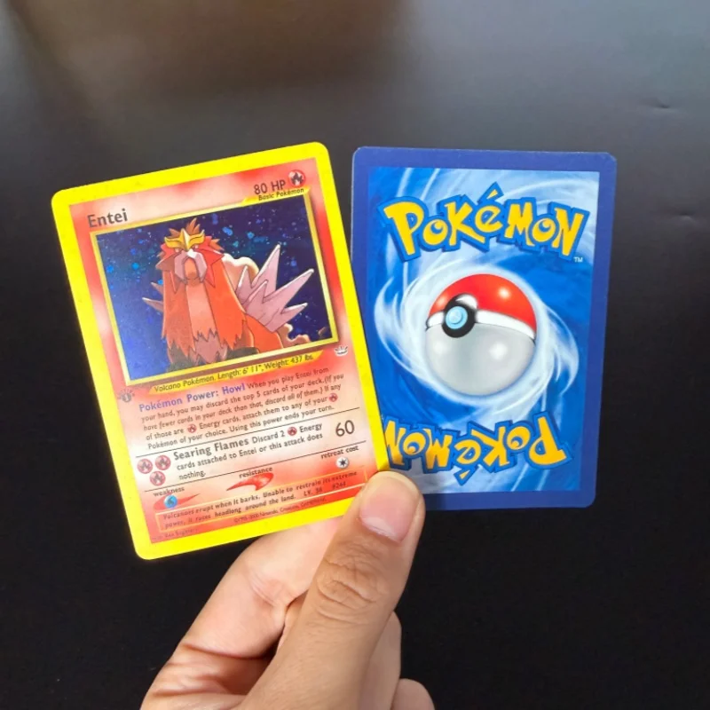 9 style Diy PKM Neo Revelation 1st Edition Holo Entei Suicune Raikou Houndoom Celebi Ho-oh Gyarados Collection Flash Card