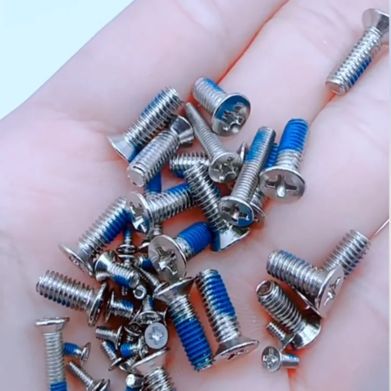 10 Pieces M6 M8 M10 M12 304 Stainless Steel Flat Head Phillips Screw with Blue Glue Anti-Loosening  Anti-Falling Bolts