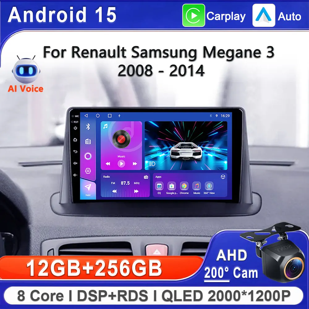 

Android 15 For Renault Samsung Megane 3 2008 - 2014 Car Radio Multimedia Video Player Navigation stereo GPS No 2din 2 din dvd