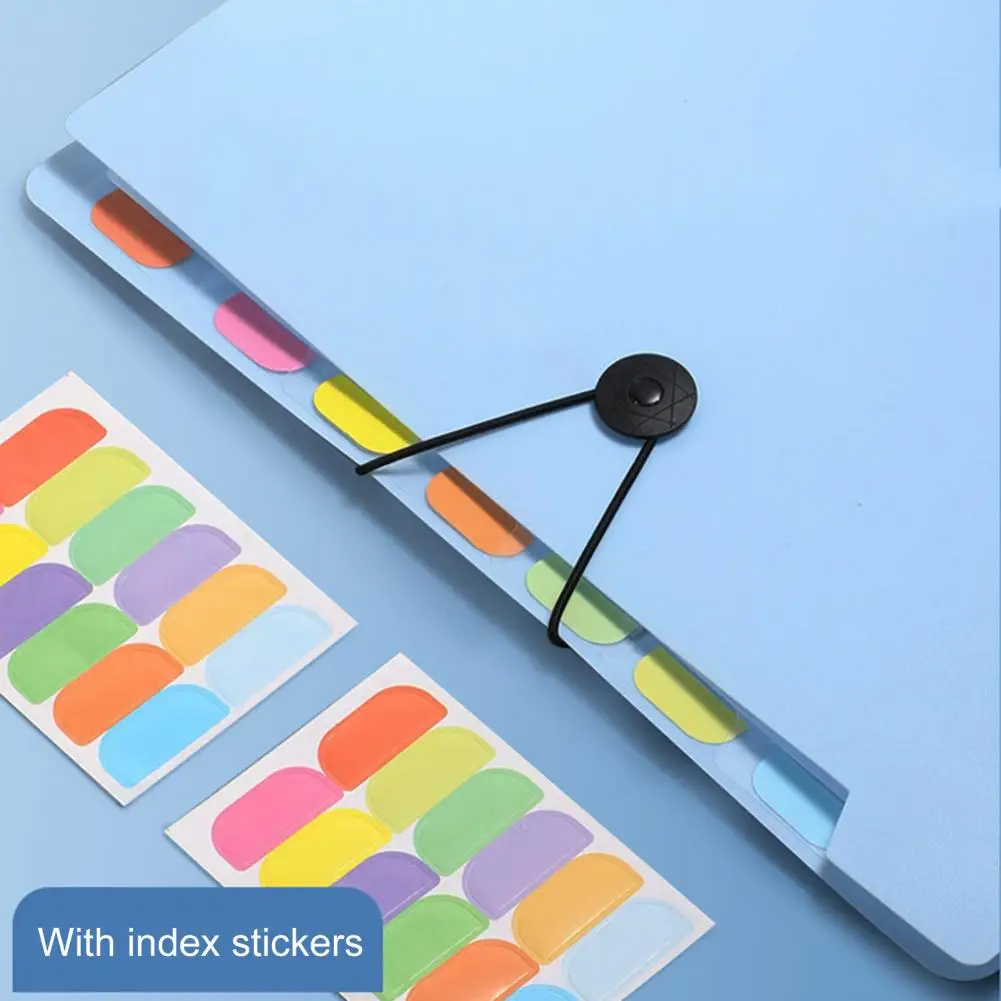 Organ Folder Buckle Design File Storage Bag Transparent Insert Documents Storage A4 8 Grids File Folder Stationery Supplies