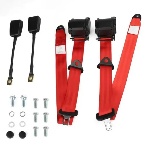 Imagen 2 del producto Cinturón de seguridad retráctil de coche de 3 puntos con bloqueo de emergencia, piezas de repuesto de cinturón de seguridad automático para seguridad del conductor