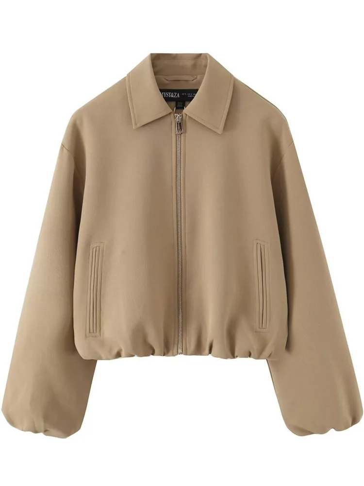 ZMEENNA Eleganter Kurzmantel für Damen, neue Herbst-Stile, Jacke, Langarm, Oberbekleidung mit Taschen, stilvoll, lässig, ZM3912