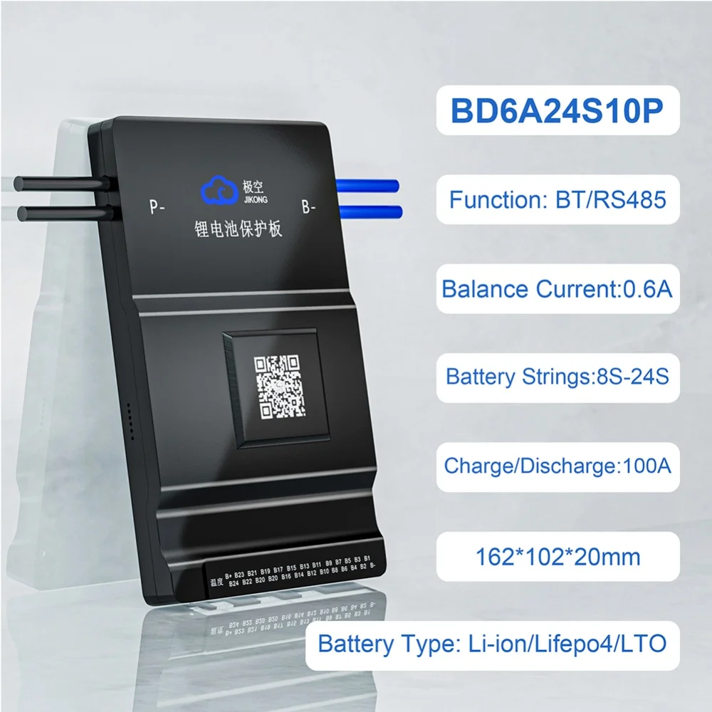 JIKONG BMS BD6A24S10P Active Balance 0.6A Current Battery Management System 12S 14S 16S 17S 20S 24S 48 Volt BMS Circuit Board