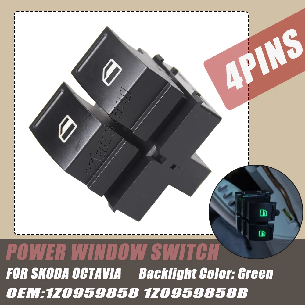 Fit For Skoda Octavia Fabia 2 06-14 Yeti Roomster DOUBLE Electronic Power Window Lifting Master Control Switch Button 1Z0959858
