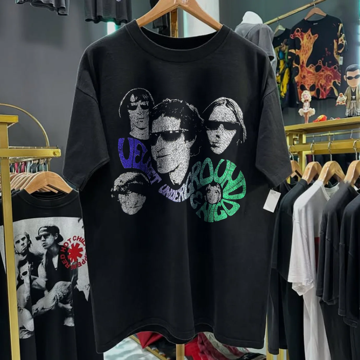 The Velvet Underground Classic Poster Print Short Sleeve Rock Punk T-shirt Casual Loose Round Neck Streetwear Unisex