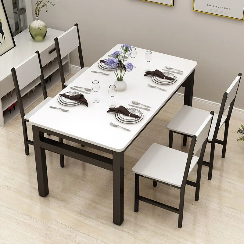 

'contemporary wooden dining room furniture modern Small Apartment Steel-wood Dining Table And Chair