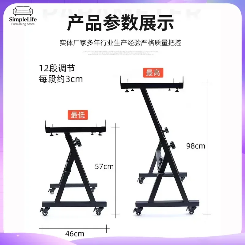 Z Shape Electronic Keyboard Stand Adjustable Height Piano Bench with Wheels Universal Musical Instrument Holder Folding Metal