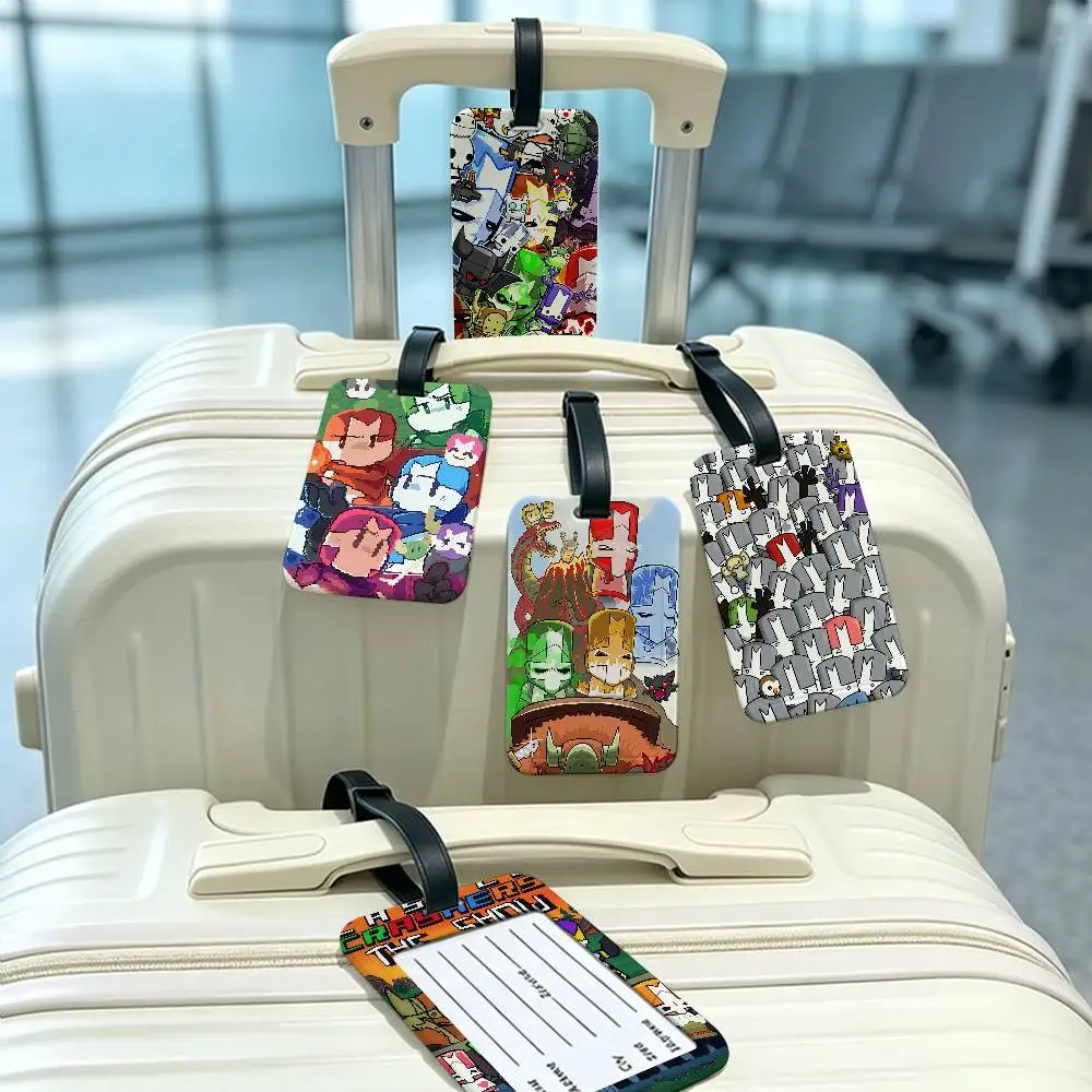 C-Castle Crashers Durable PVC Anti lost Baggage Tag With Info Card Lightweight Luggage Identification Label