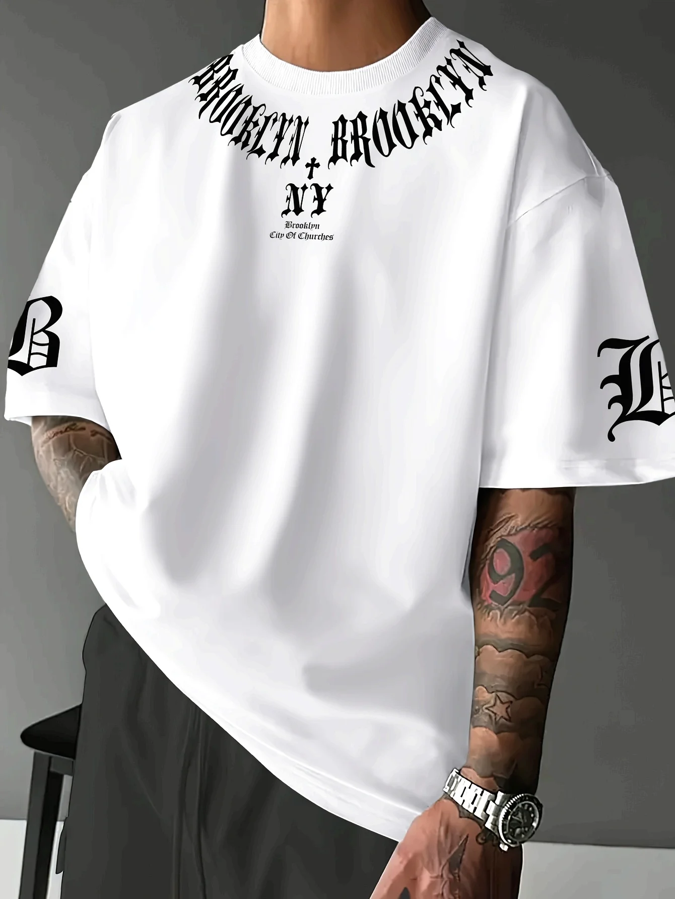 New Summer 2025 casual simple fashionable comfortable breathable and soft 3D letter printed men's T-shirt image 3