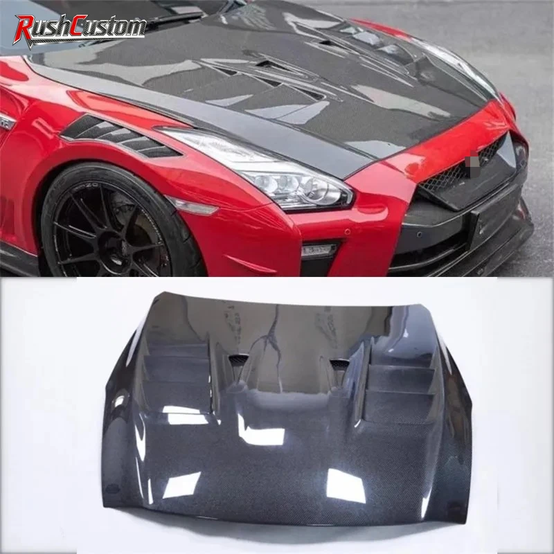 

For GTR R35 2007 2008 2009 2010 2011 2012 2013 2014 2015 2016 ReaI Carbon Fiber Engine Hood Cover Kit