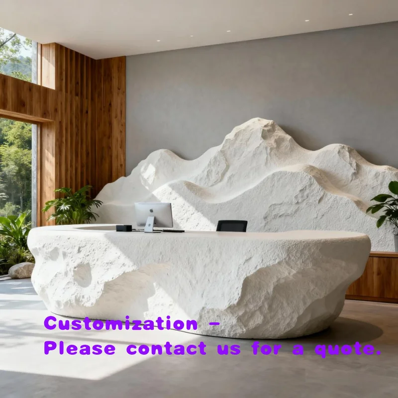 

Современная изогнутая стойка ресепшн из стекловолокна, минималистичный дизайн, для салонов красоты, баров, кассовых зон, гостиничных лобби.