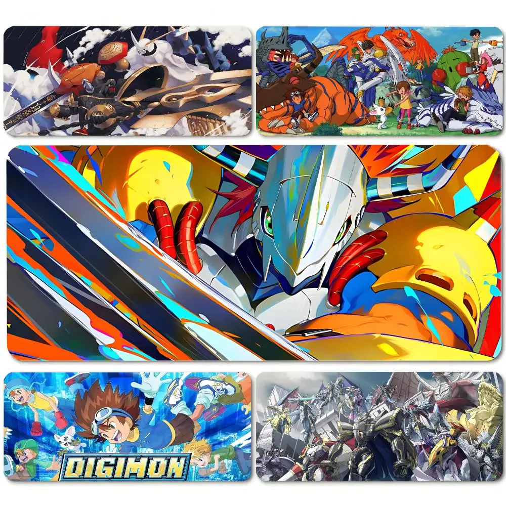 anime Digimon Mouse Pad MousePad Stitched Edge Waterproof Desk Mat Anti‑Slip Rubber Base for PC Laptop Gaming Office