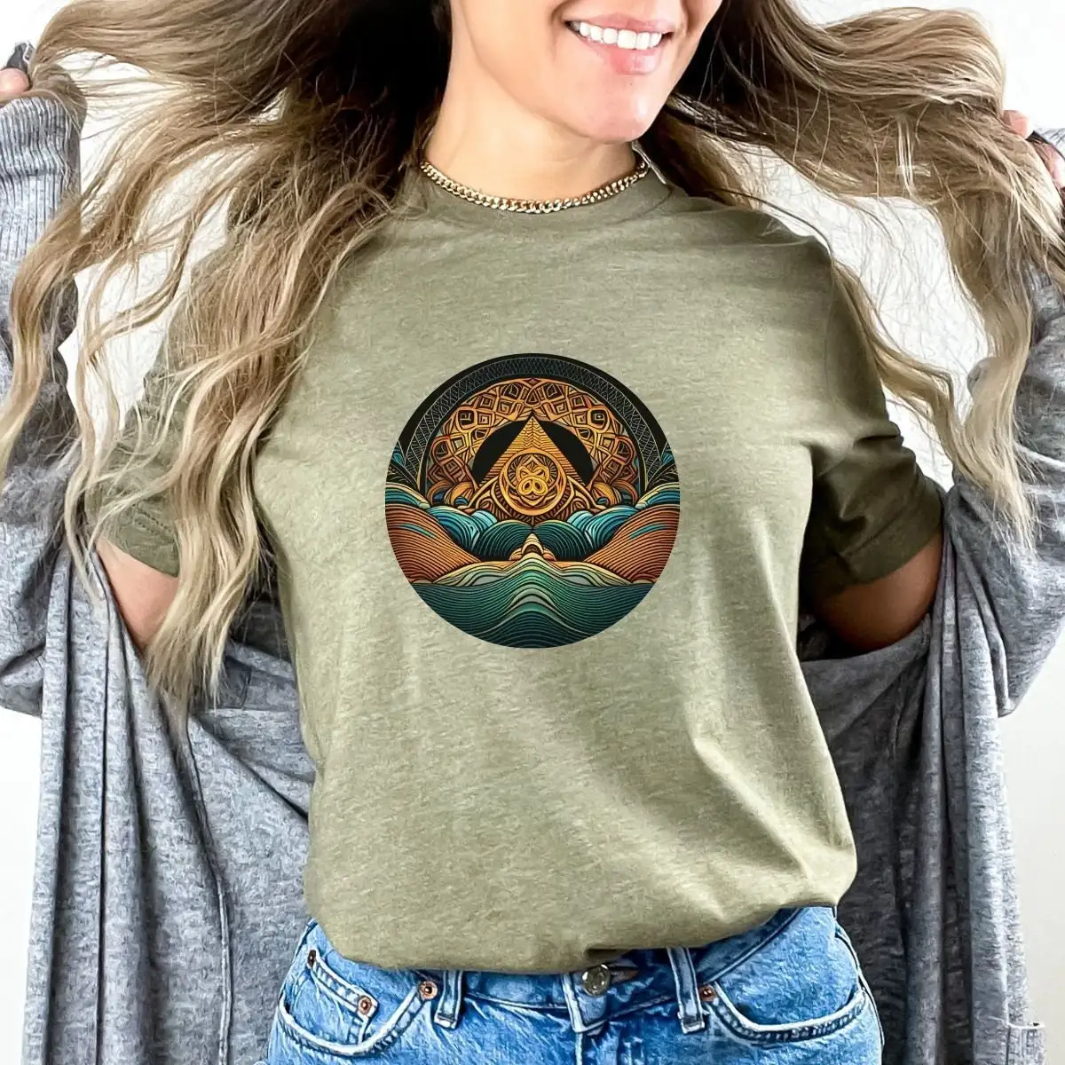 Sacred Shaman T Shirt Shamanism Celestial Geometry Festival Ancestor Spiritual Boho