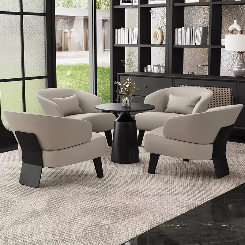 Modern Minimalist Hotel Single Sofa Chair, Commercial Café Leisure Reception & Negotiation Chair