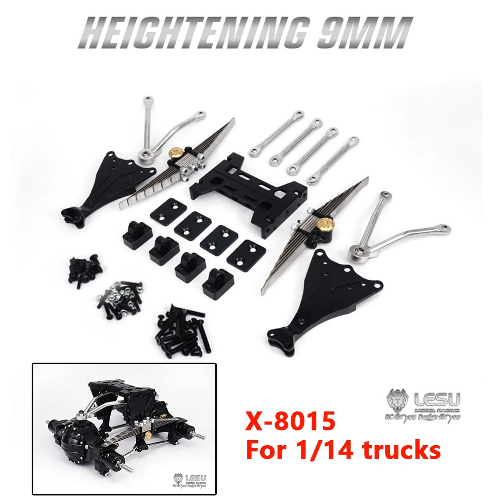 Lesu X-8015 -a/-b 1/14 rc modelo de caminhão conjunto de suspensão traseira 9mm aumentado tamiya trator lama cabeça acessórios de metal completo