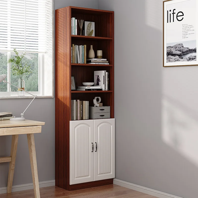 HYS Bookshelf Shelf Floor-to-ceiling simple household bookcase Living room multi-layer narrow crack storage Locker against