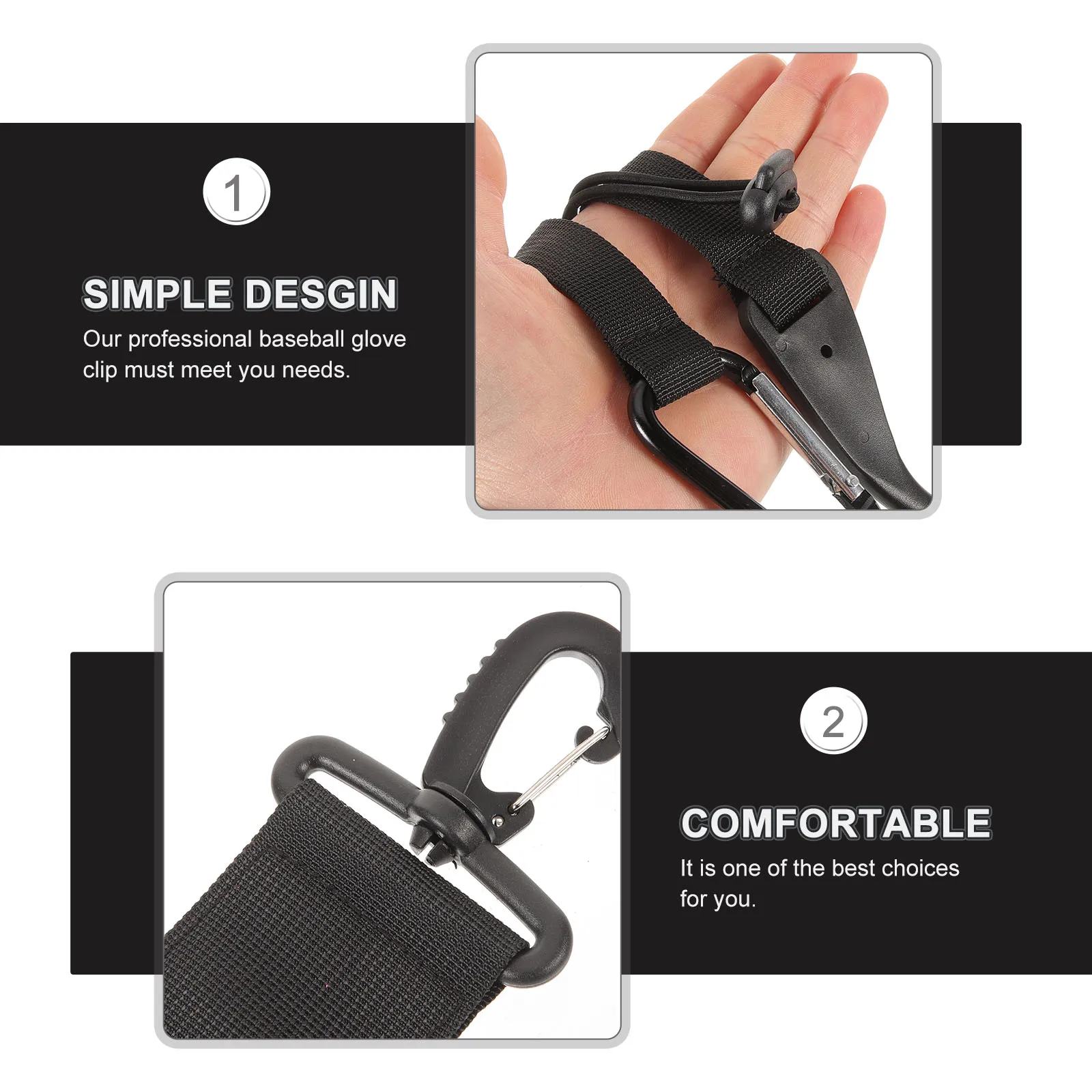 

Softball Baseball Glove Buckle Accessories Portable Bat Hanger Black Carrying Tool Clips