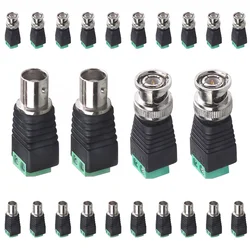 5/20/100PCS BNC Q9 Male Female Screw Connectors Socket  Plug Connector Adapter Terminal Surveillance Camera UTP Audio Video CCTV